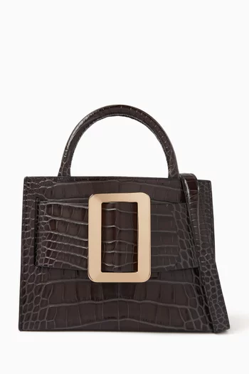 Small Bobby 23 Tote Bag in Croc-Embossed Leather