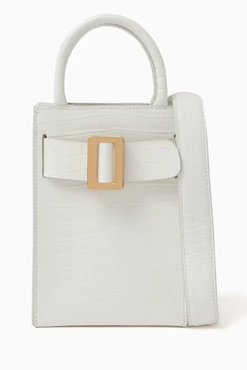 Bobby Tourist Croc-Embossed Mini Tote Bag in Leather
