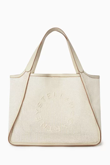 Logo Tote Bag in Cotton-mesh