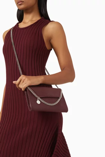 Mini Falabella Wallet Crossbody Bag in Matte Shaggy Deer Eco Leather