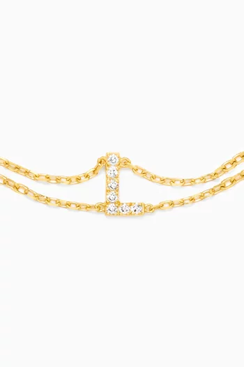 Letter "L" Diamond Bracelet in 18kt Gold