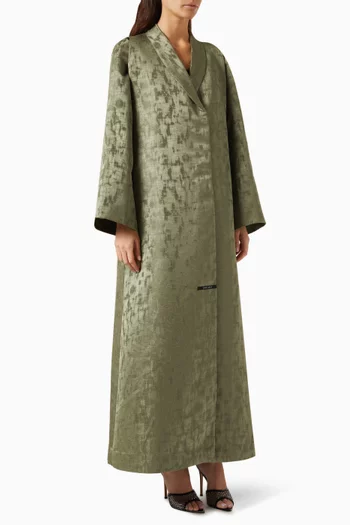 Bonsai Wide-sleeve Abaya in Jacquard