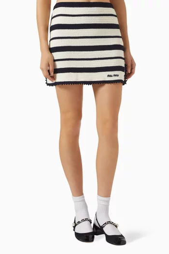Striped Knit Skirt in Cotton