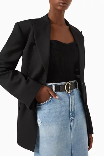 W CL Logo Belt 35 in Calfskin Leather