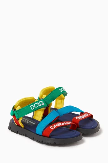 Logo-embroidered Sandals in Grosgrain