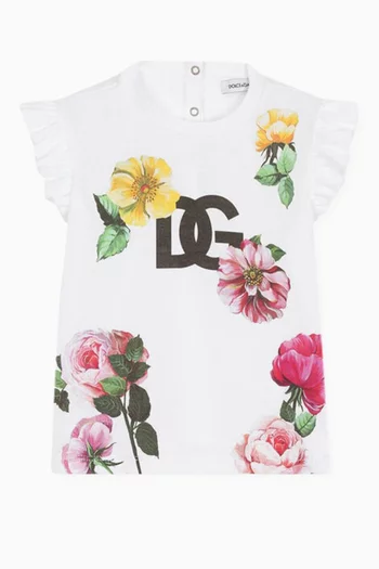 All-over Floral Logo T-shirt in Cotton-jersey