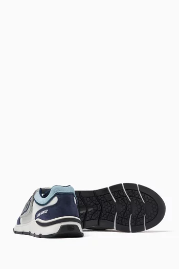 Logo-patch Sneakers in Mesh & Suede