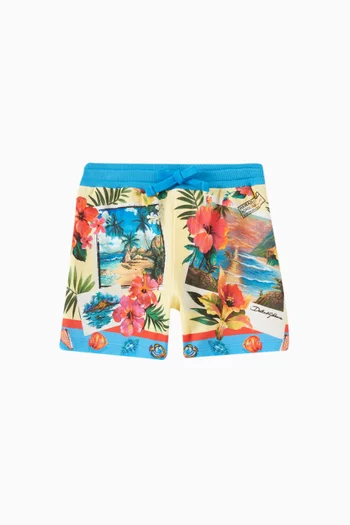 Printed Shorts in Cotton-jersey