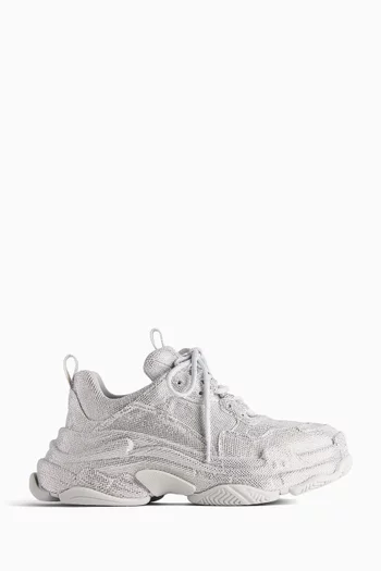 Triple S Rhinestone-embellished Sneakers in Microfiber