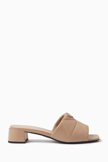 Triangle Logo 35 Mule Sandals in Quilded Nappa