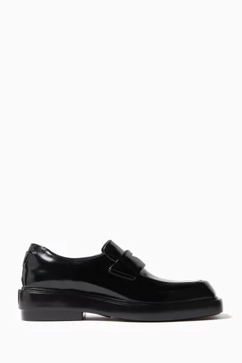 Brushed Penny Loafers in Leather