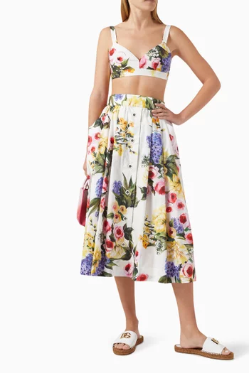 Garden-print Bralette in Cotton