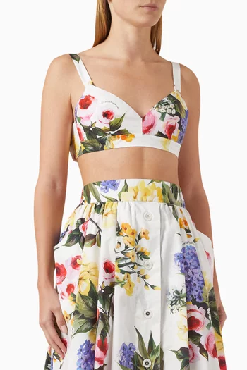 Garden-print Bralette in Cotton