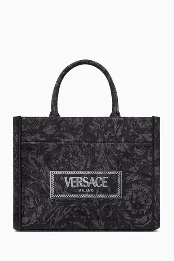 Small Athena Tote Bag in Barocco Canvas