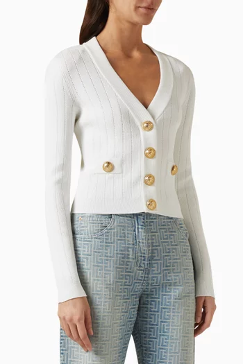 Buttoned Cardigan in Viscose-knit