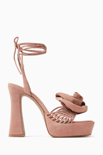 Taya 135 Lace-up Sandals in Suede