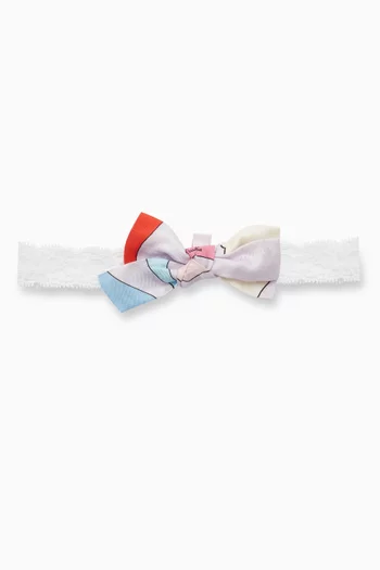 Printed Bow Hairband in Lace