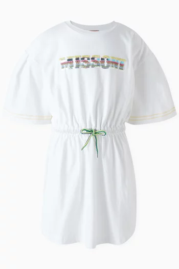 Sequin-embellished Logo Dress in Cotton