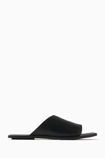 Asymmetric Slides in Leather