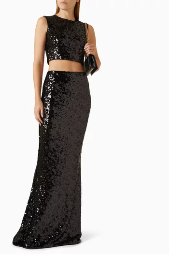 Sequinned Crop Top
