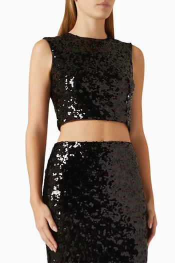 Sequinned Crop Top
