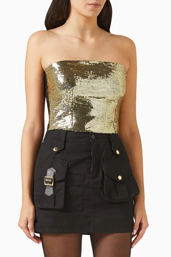 Strapless Top in Sequin