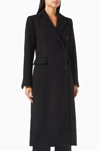 Ana Double-breasted Coat in Wool-blend