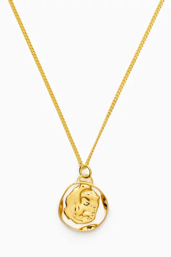 Dia Arc Gourmet Chain Necklace in 18kt Gold-plated Silver