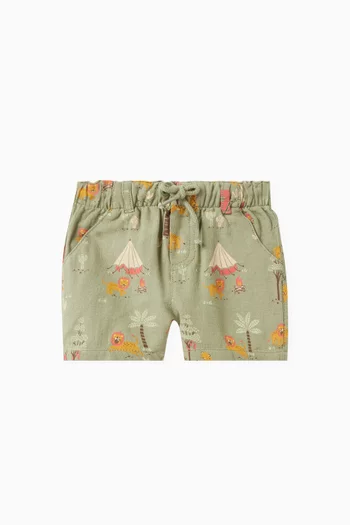 Hungry Cats Pull On Shorts in Organic Cotton