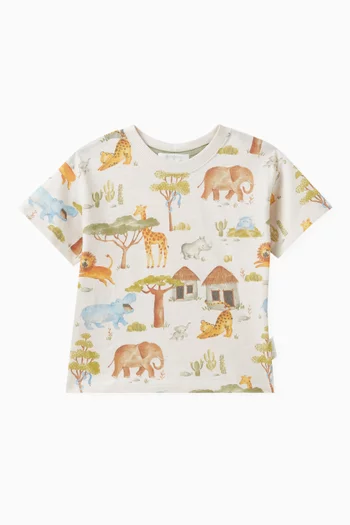 Busy Animals Tee in Organic Cotton