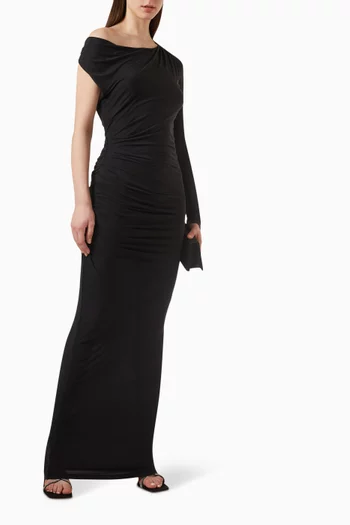 Myrtia One-shoulder Maxi Dress in Cupro