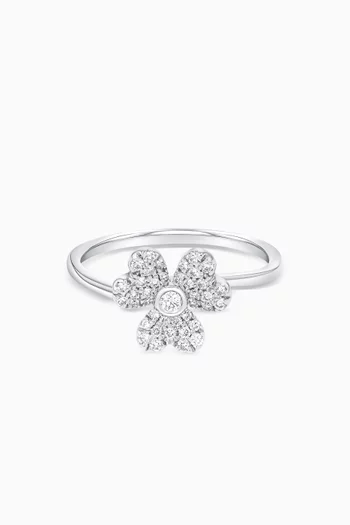 Flora Diamond Ring in 18kt White Gold