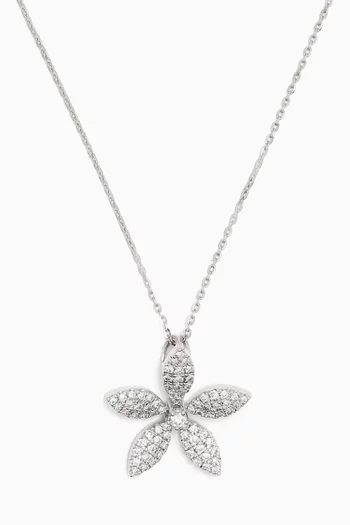 Flora Diamond Necklace in 18kt White Gold