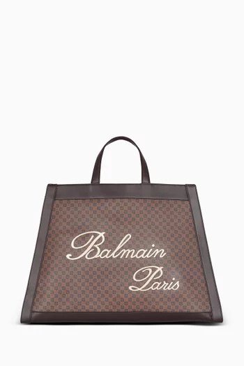 Balmissime Cabas Tote Bag in Coated Canvas