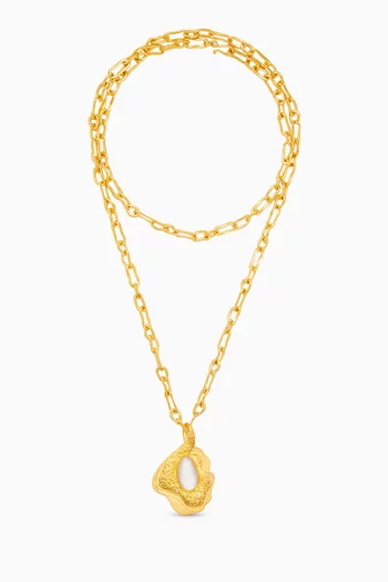Selene Resin Pendant Necklace in 18kt Gold-plated Brass