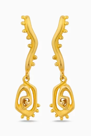 Mini Gaia Drop Earrings in 18kt Gold-plated Brass