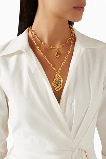 Nebula Layered Necklace in 18kt Gold-plated Brass