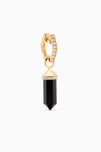 Chakra Small Black Onyx & Diamond Single Earring in 18kt Gold