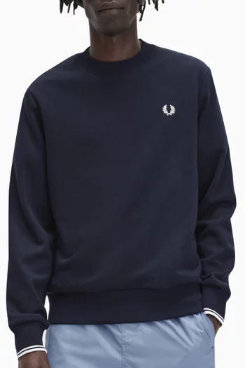 سويت شيرت بفتحة رقبة مستديرة قطن