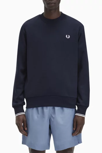 سويت شيرت بفتحة رقبة مستديرة قطن