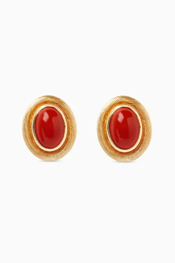 1980s Vintage Faux Coral Clip-on Earrings