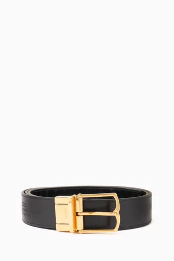 Reversible Country Buckle Belt in Leather