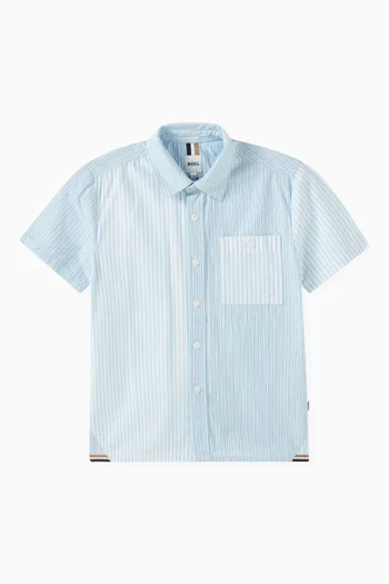 Multi-striped Shirt in Cotton Poplin
