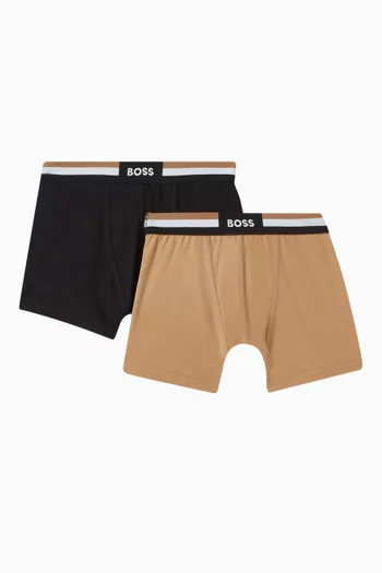 Logo-waistband Boxers in Cotton, Set of 2