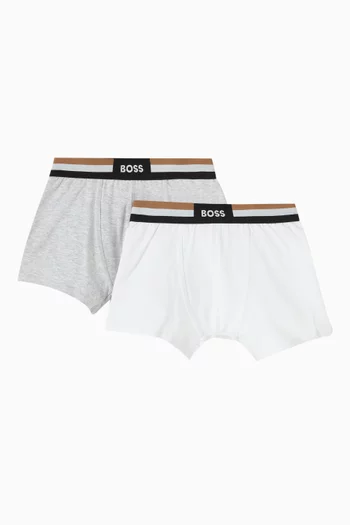 Logo-waistband Boxers in Cotton, Set of 2