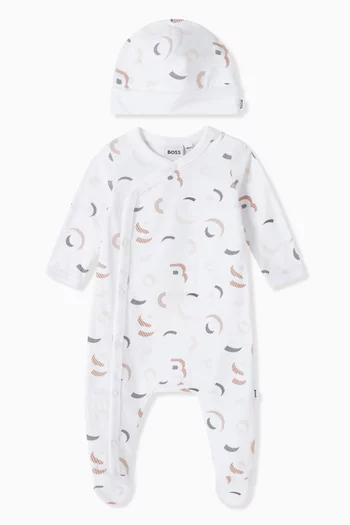 Logo-print Pyjama & Hat Set in Organic Cotton