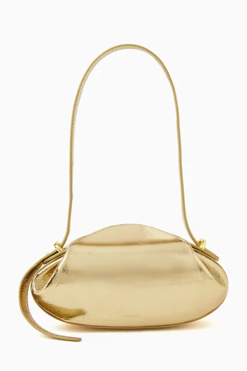 Small Dinner Roll Shoulder Bag in Smooth Leather