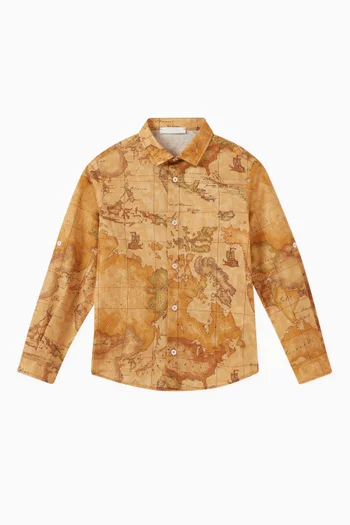 Geo Map Shirt in Cotton