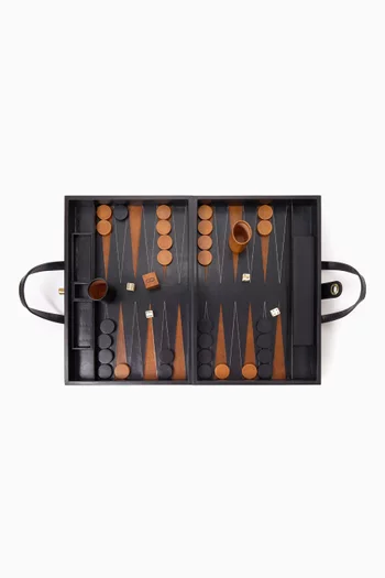 Backgammon Set in Wood & Leather