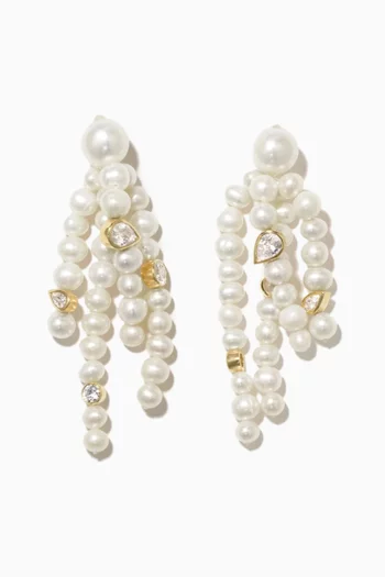 The Bay of Thoughts Pearl Earrings in 18kt Gold Vermeil